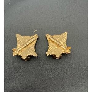 Vintage Rare Swoboda Clip On Earrings Gold Tone Signed